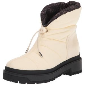 GUESS Women's Leeda2 Ankle Boot Cream Nylon US 6
